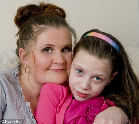 Courage: Nine-year-old dementia sufferer Leah, with her mother Lindsey