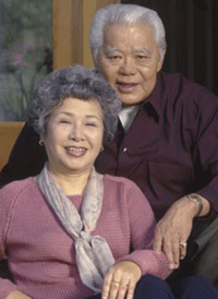 Photo of older couple posing for picture