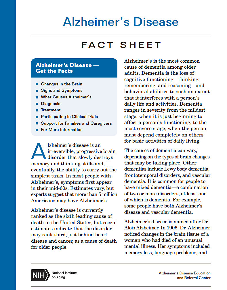 Alzheimer’s Disease – Get the Facts